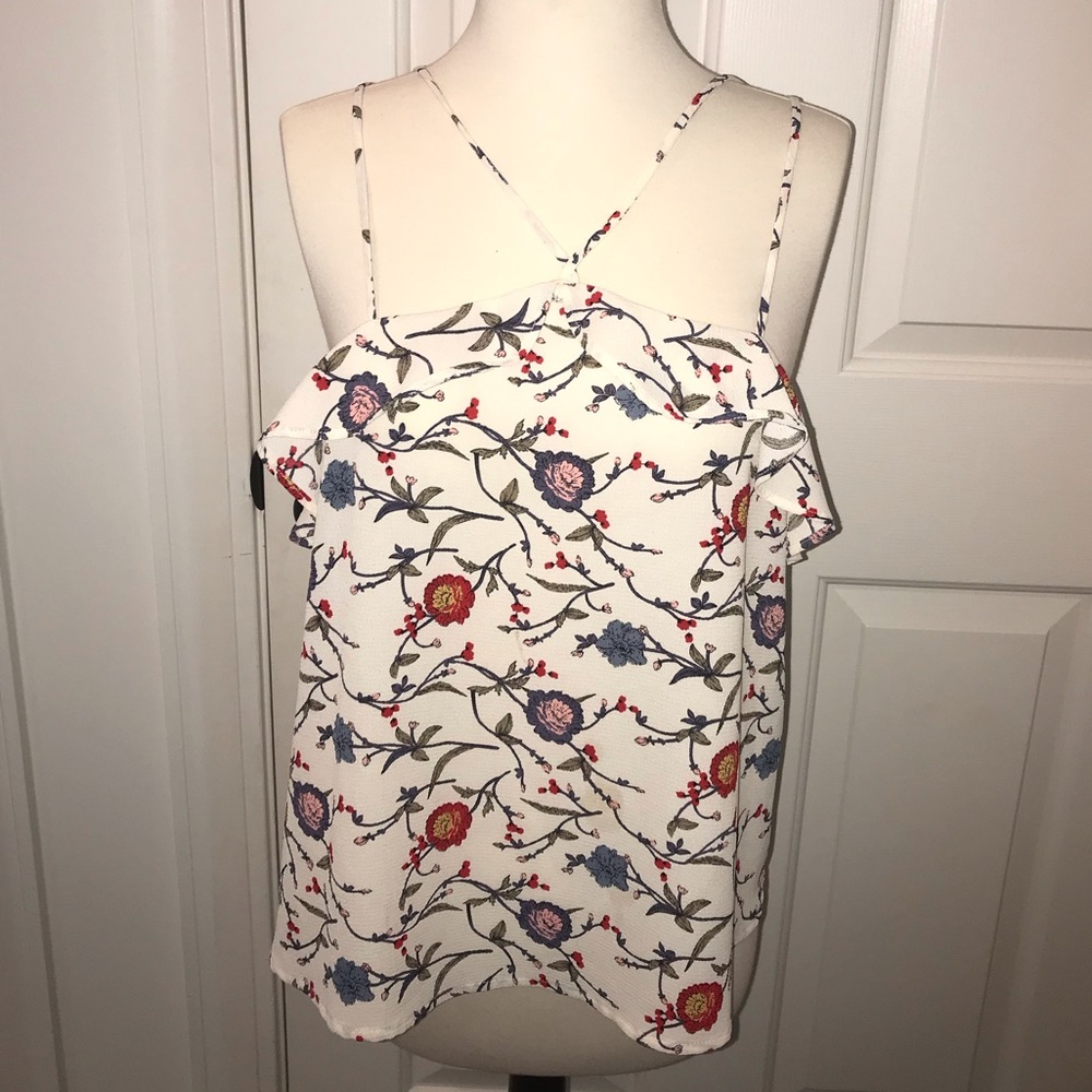 Lush floral tank w/ fun straps
